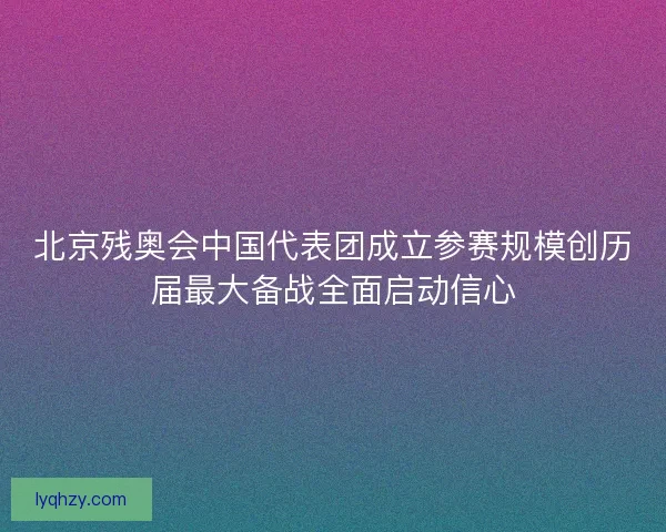 北京残奥会中国代表团成立参赛规模创历届最大备战全面启动信心